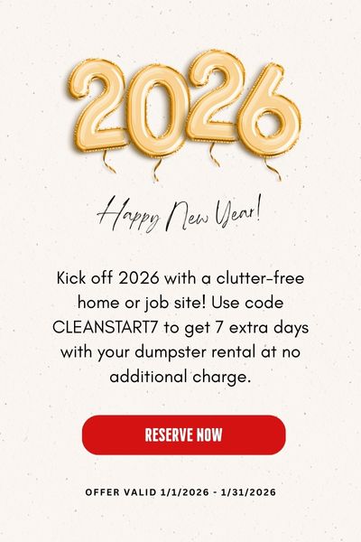 January Offer for 7 Extra Days of Dumpster Rental at No Additional Cost